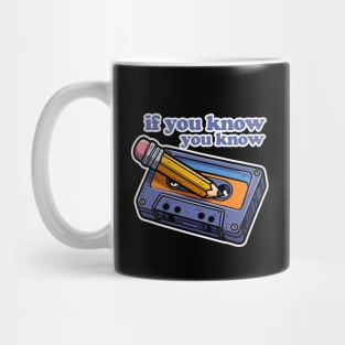 Cassette and Pencil IYKYK Mug